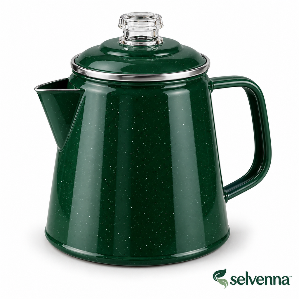selvenna™ Forest-Green Camp Coffee Pot