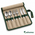 selvenna™ Two-Person Camp Cutlery Set with Roll