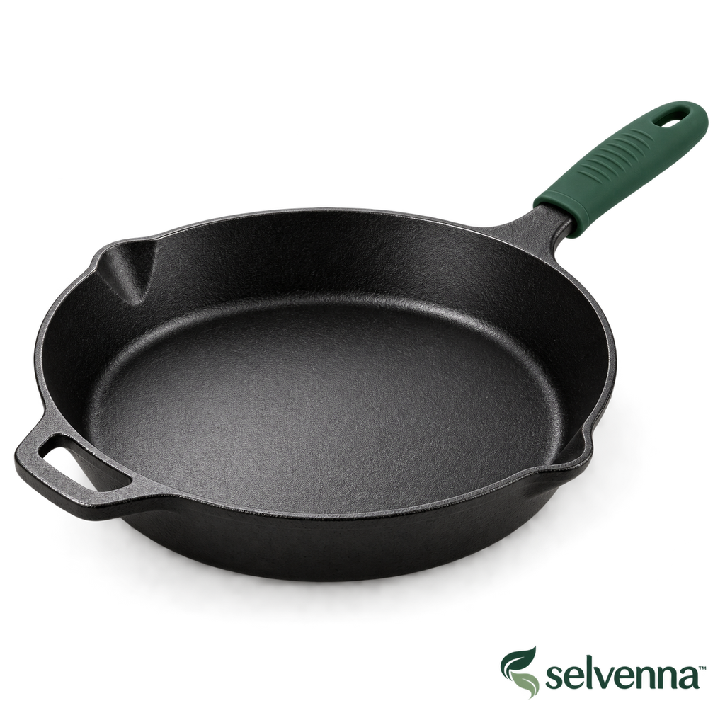 selvenna™ Camp Skillet with Green Handle Cover