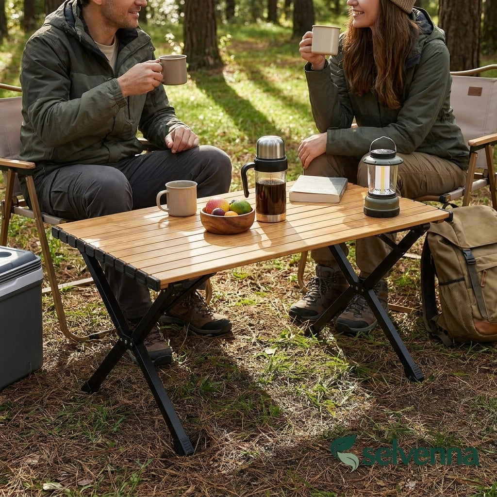 selvenna™ Slatted Folding Camp Table