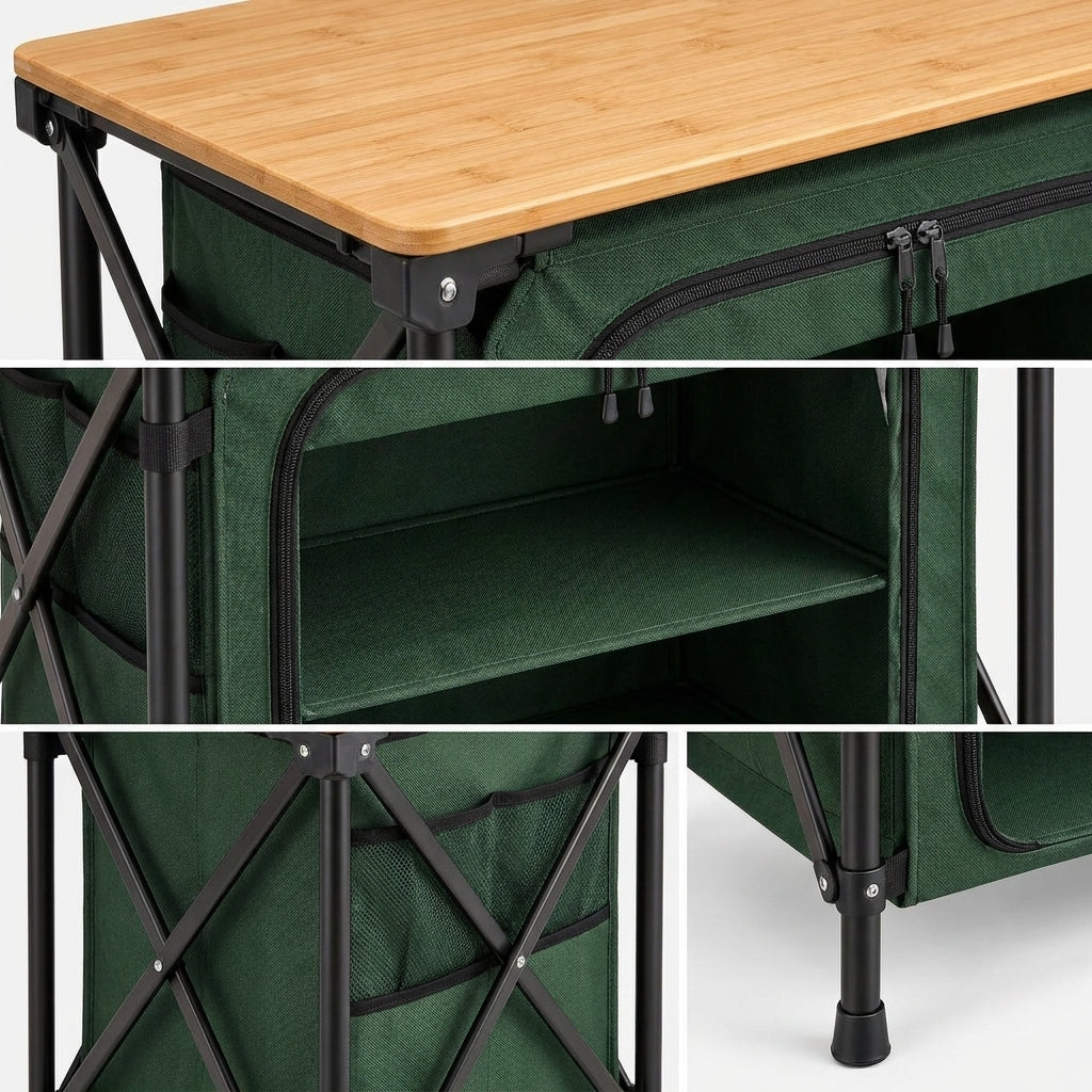 selvenna™ Camp Kitchen Table with Storage Cabinet