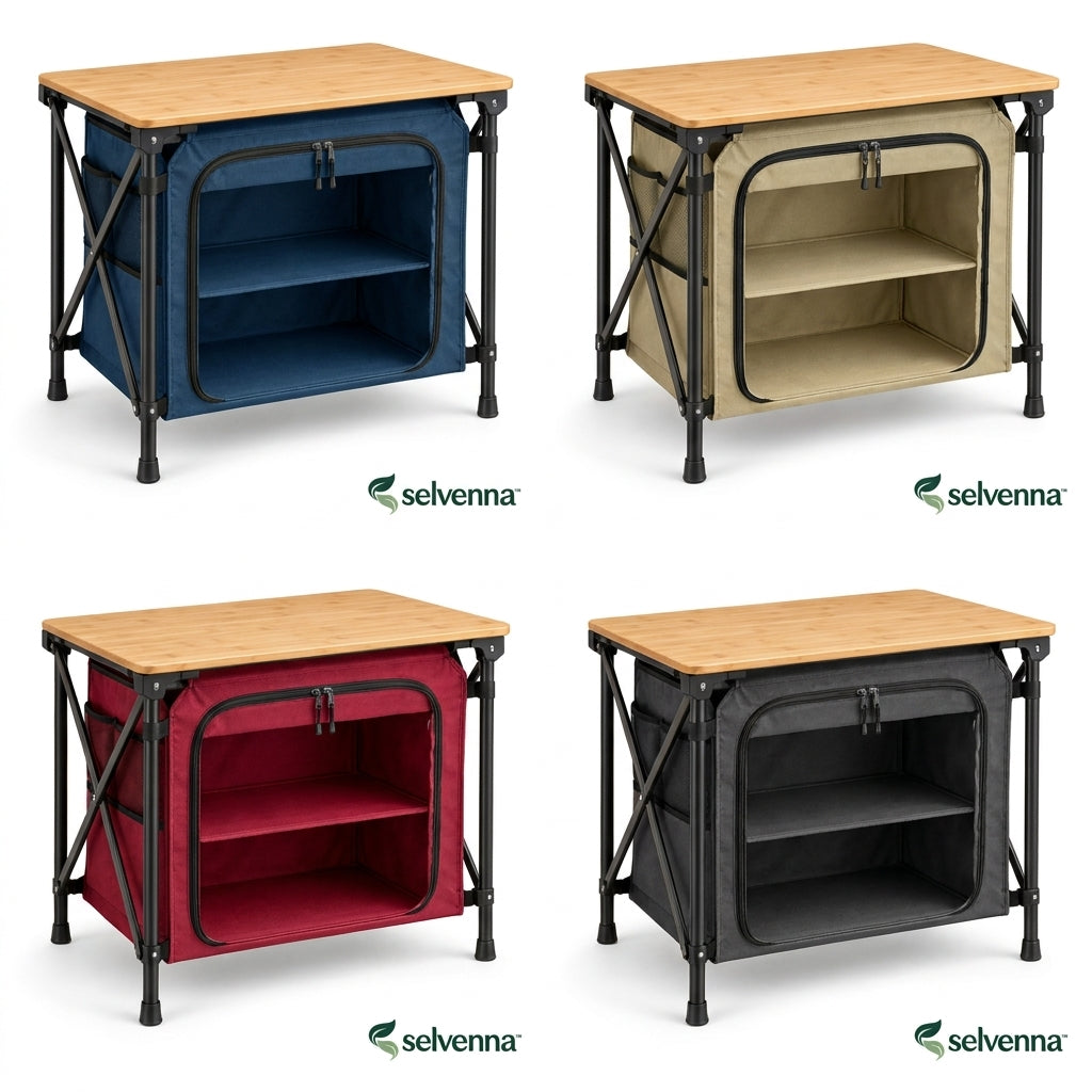 selvenna™ Camp Kitchen Table with Storage Cabinet