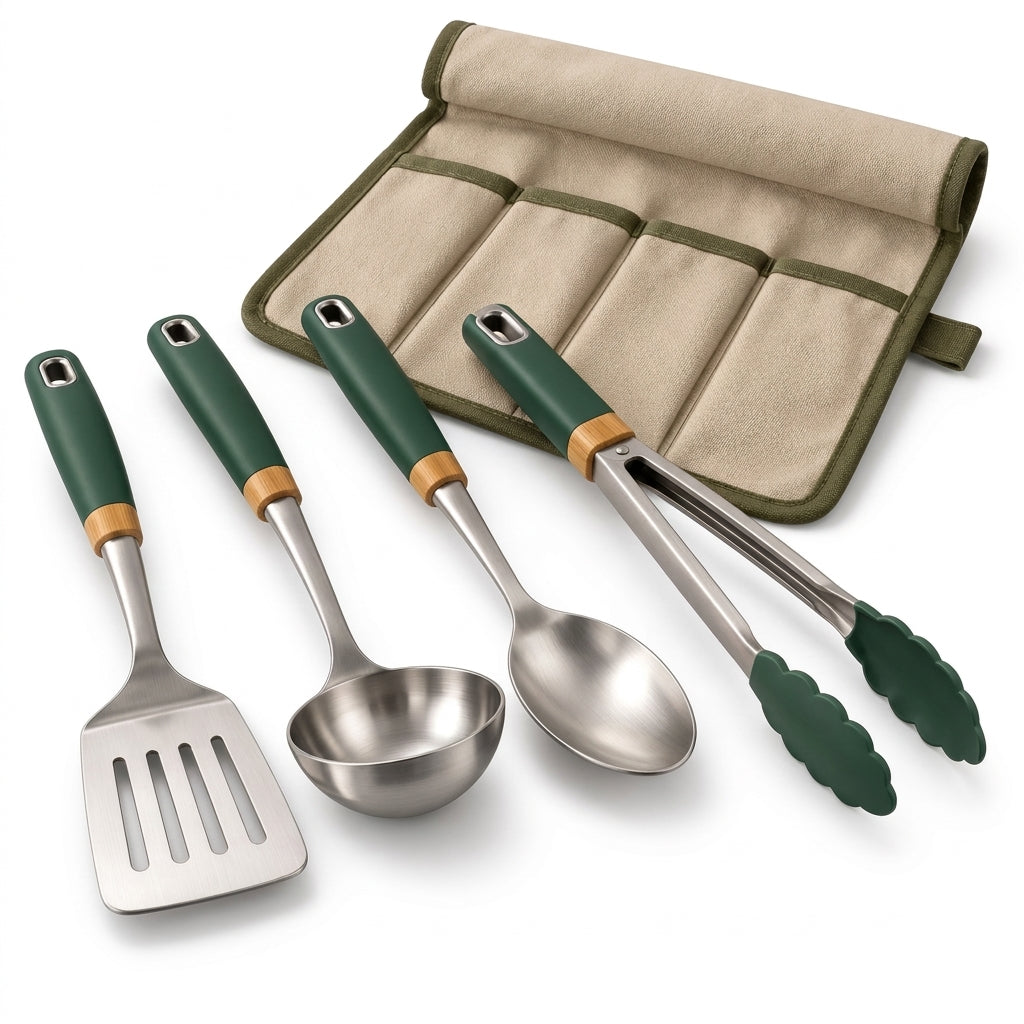 selvenna™ Camp Cooking Utensil Set with Storage Roll