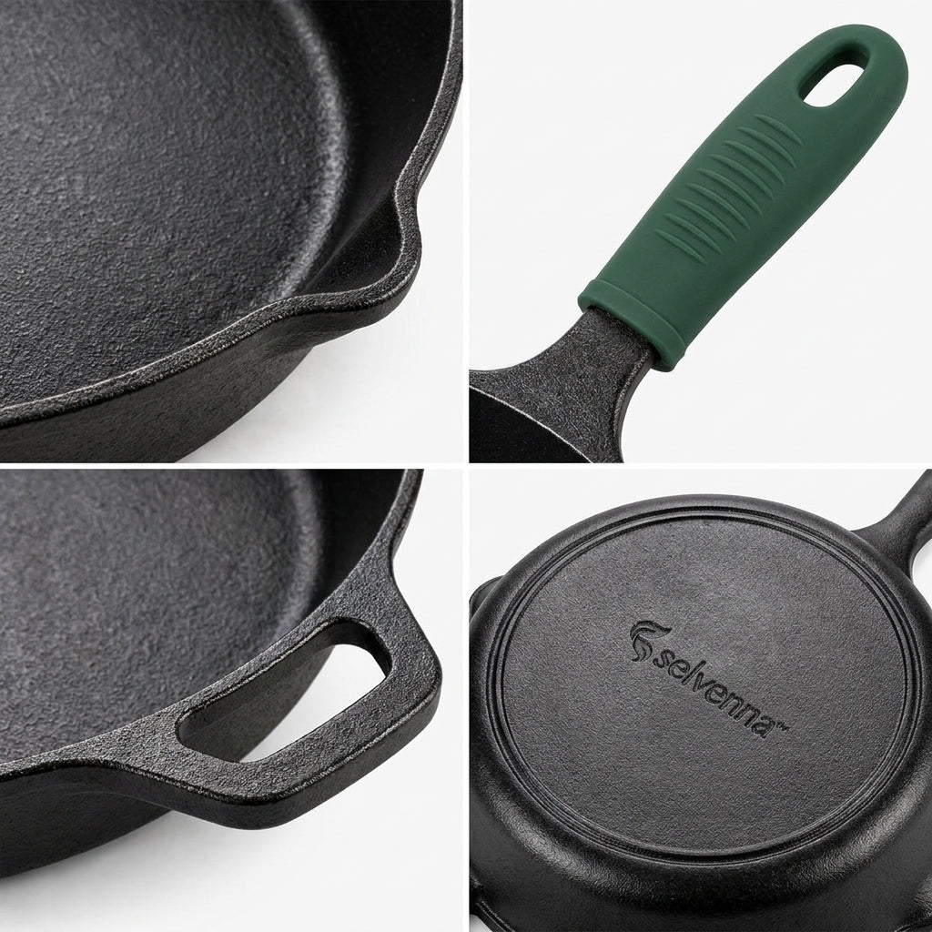 selvenna™ Camp Skillet with Green Handle Cover